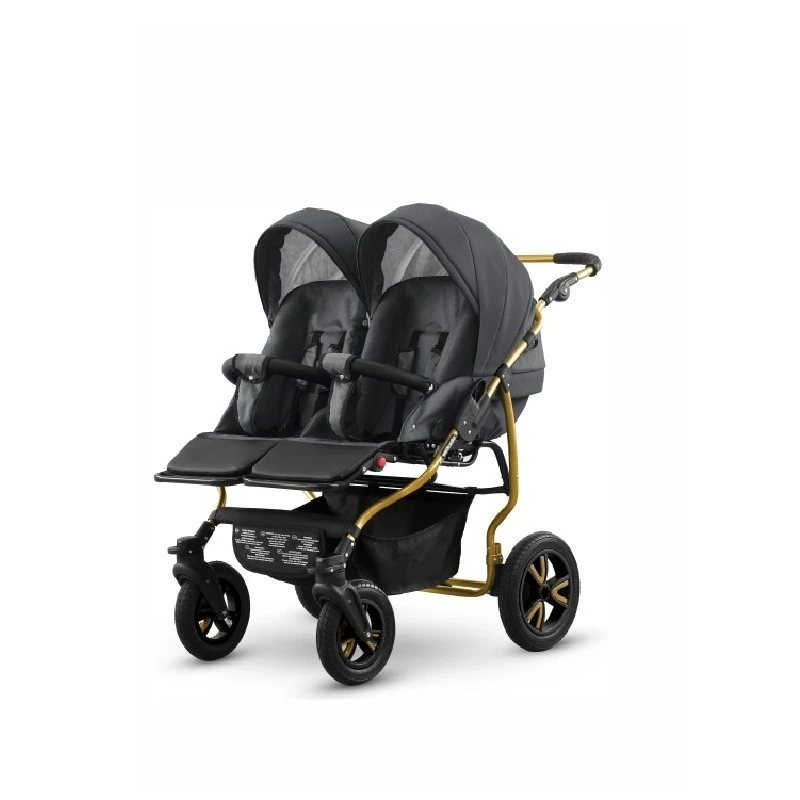 Количка за близнаци Mikado, GoldStar, 2в1, 11 Тъмносиво